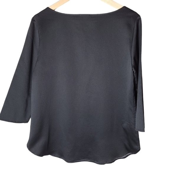 Ann Taylor MEDIUM black white grey blouse corpcore dark academia officecore - Picture 5 of 9